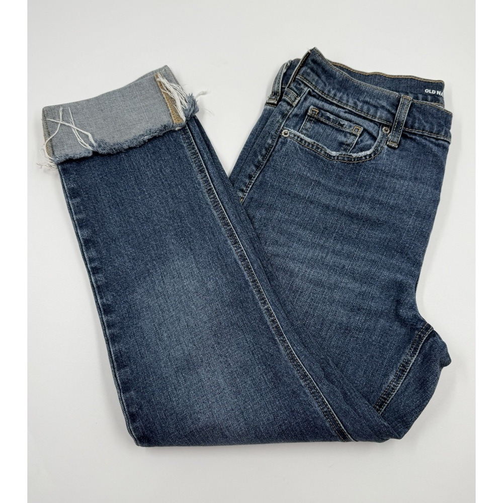 Old Navy Boyfriend Jeans Mid-rise Distressed Denim - Picture 2 of 9